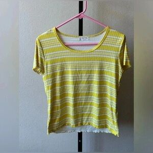 Yellow Crop Fitted Short Sleeve Tee